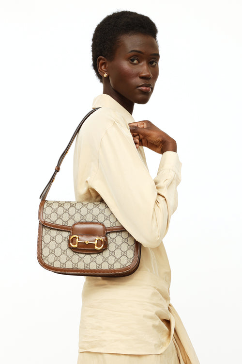 Gucci Brown 1955 GG Supreme Shoulder  Bag