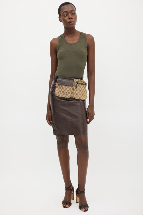 Gucci Brown Monogram Belt Bag