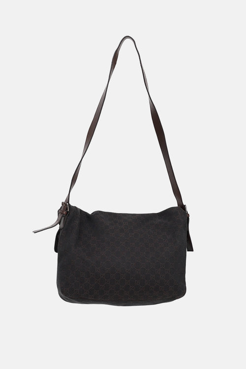 C. 2000s Denim Monogram Messenger Bag