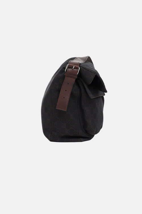 C. 2000s Denim Monogram Messenger Bag