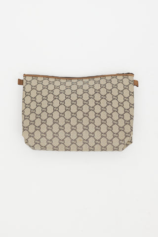 Gucci Brown Monogram Zip Pouch
