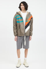 Gucci Brown & Multi GG Centum Monogram Jacket