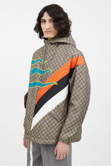 Gucci Brown & Multi GG Centum Monogram Jacket