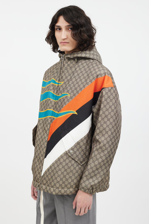 Gucci Brown & Multi GG Centum Monogram Jacket