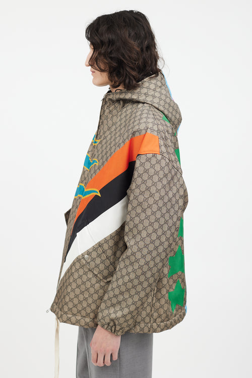 Gucci Brown & Multi GG Centum Monogram Jacket