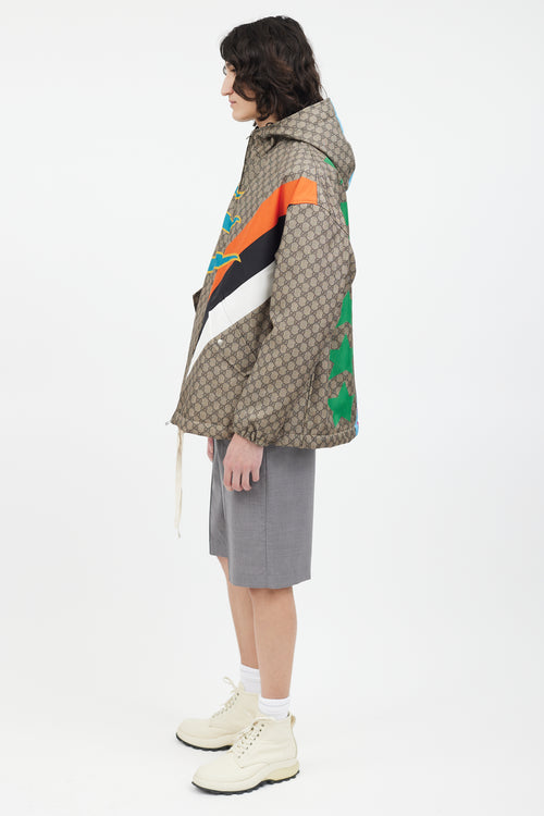 Gucci Brown & Multi GG Centum Monogram Jacket