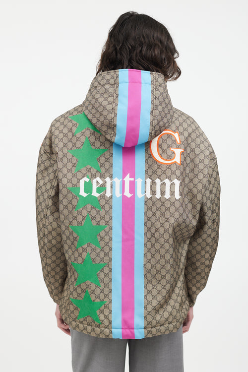 Gucci Brown & Multi GG Centum Monogram Jacket