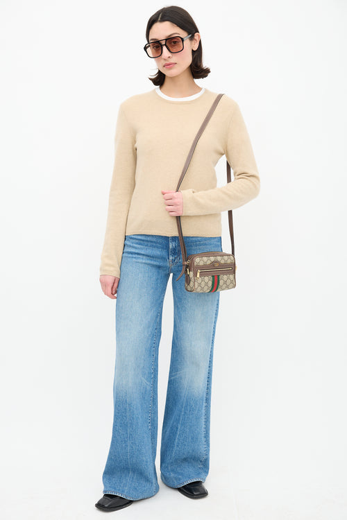 Gucci Brown & Multi GG Supreme Ophidia Mini Crossbody Bag
