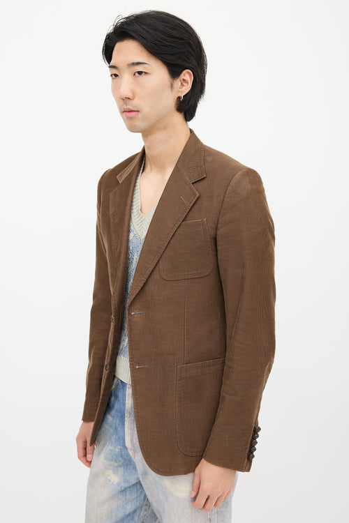 Gucci Brown & Multicolour Corduroy Blazer