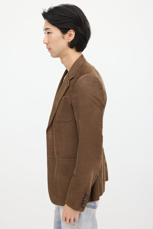 Gucci Brown & Multicolour Corduroy Blazer