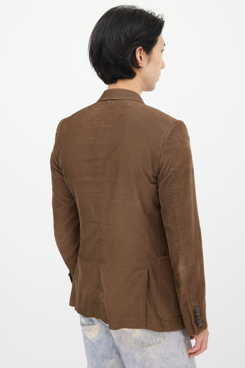 Gucci Brown & Multicolour Corduroy Blazer