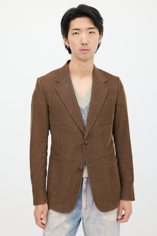 Gucci Brown & Multicolour Corduroy Blazer