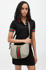 Gucci Brown & Multicolour GG Supreme Ophelia Monogram Bag