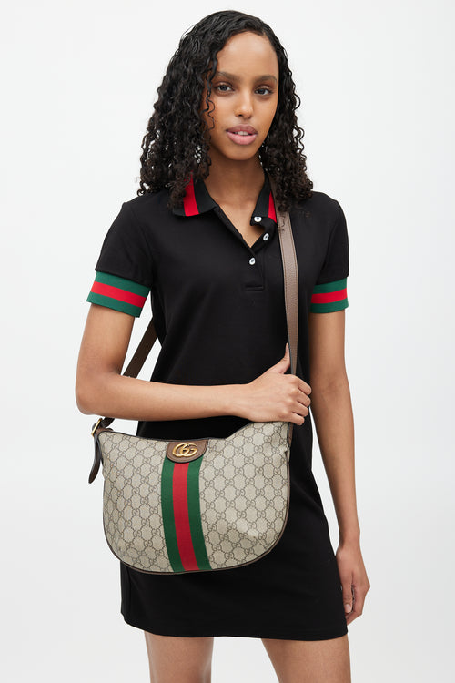 Gucci Brown & Multicolour GG Supreme Ophelia Monogram Bag