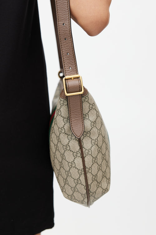 Gucci Brown & Multicolour GG Supreme Ophelia Monogram Bag