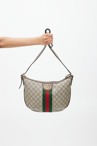 Gucci Brown & Multicolour GG Supreme Ophelia Monogram Bag