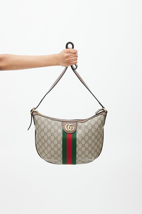Gucci Brown & Multicolour GG Supreme Ophelia Monogram Bag