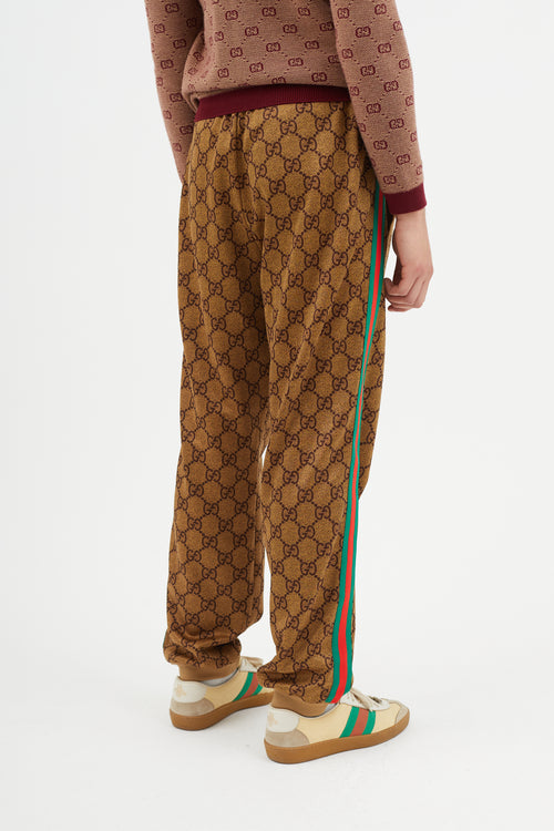 Gucci Brown & Multicolour Monogram Stripe Trouser