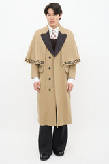 Gucci Brown & Multicolour Wool Cape Coat