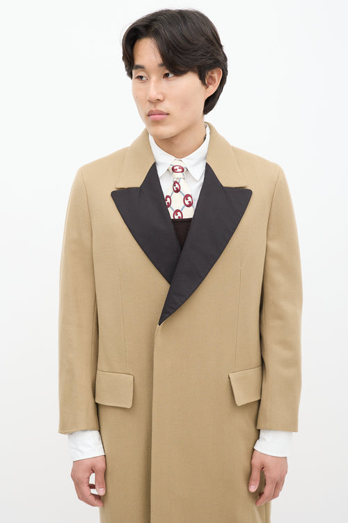 Gucci Brown & Multicolour Wool Cape Coat