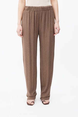Gucci Brown Silk Sequin Embellished Pant