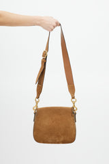 Gucci Brown Suede Lady Web Crossbody Bag