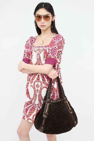 Gucci Suede GG Monogram Pelham Bag