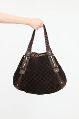 Gucci Suede GG Monogram Pelham Bag