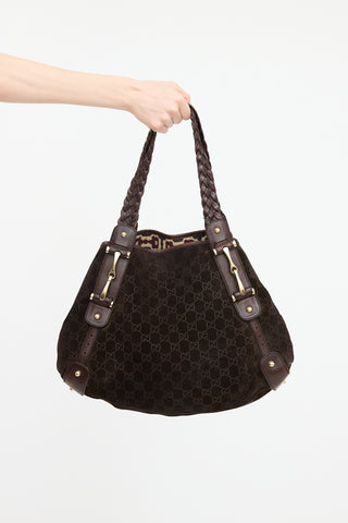 Gucci Suede GG Monogram Pelham Bag