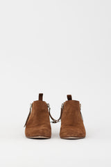 Gucci Brown Suede Zip Ankle Boot