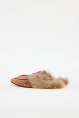 Gucci Velvet GG Princetown Fur Mule