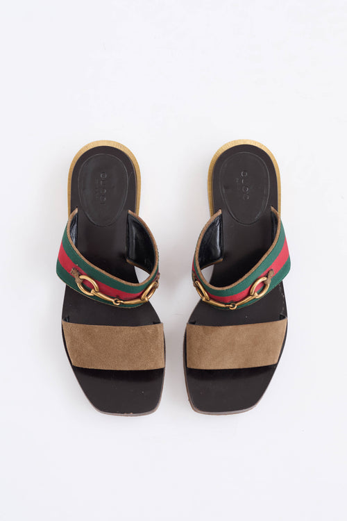 Gucci Webbed Buckle Sandal