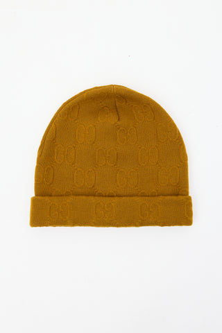 Gucci Brown Wool Monogram Beanie