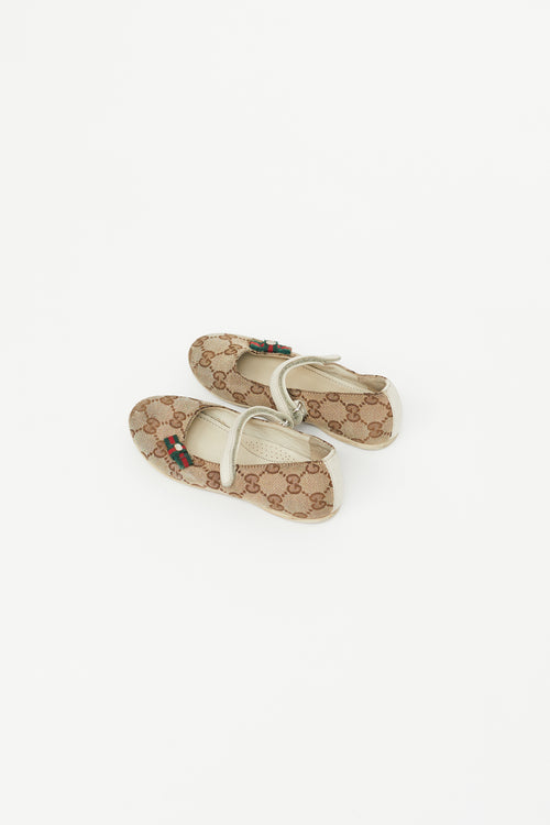 Gucci Toddler Brown Guccissima Ballet Flat