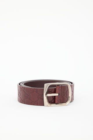 Gucci Brown Leather GG Supreme Belt