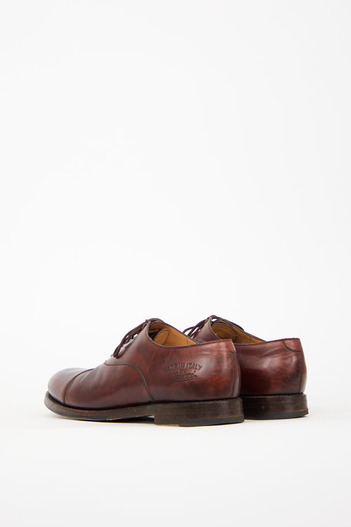 Gucci Brown Leather Lace Up Oxford