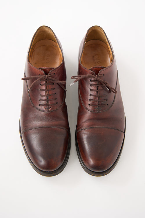 Gucci Brown Leather Lace Up Oxford