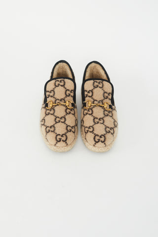 Gucci Brown Monogram GG Wool Loafer