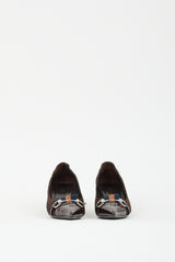 Gucci Brown Suede & Patent GG Pointed Toe Pump