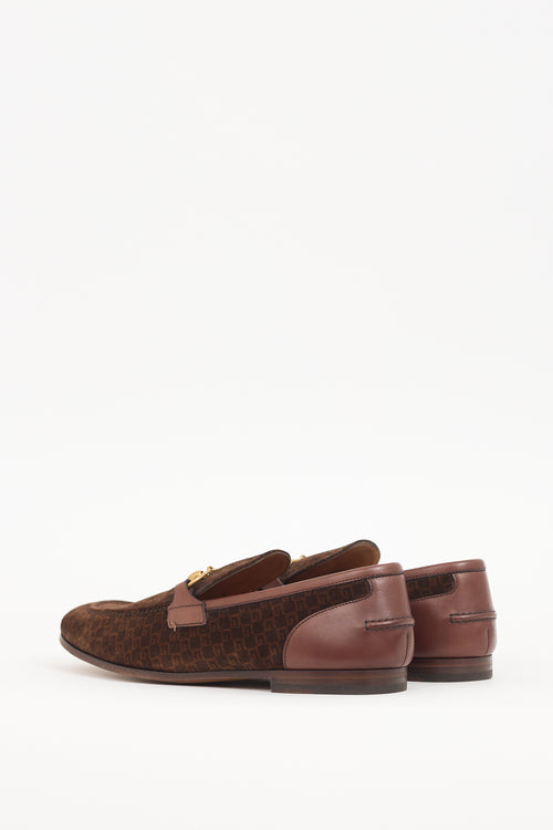 Gucci Brown Suede Mini G Cube Loafer