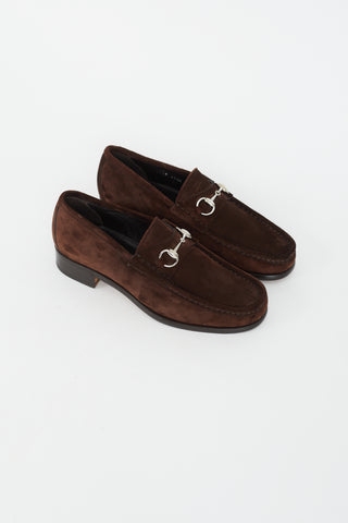 Gucci Brown Suede Roos Loafer