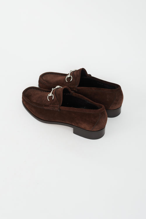 Gucci Brown Suede Roos Loafer