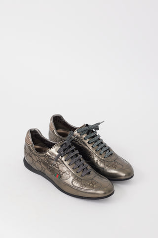 Gucci Bronze Leather Guccissima Sneaker