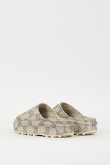 Gucci Beige & Grey Interlocking GG Platform Slide