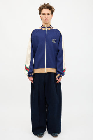 Gucci Wool Knit GG Varsity Jacket