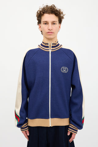 Gucci Wool Knit GG Varsity Jacket
