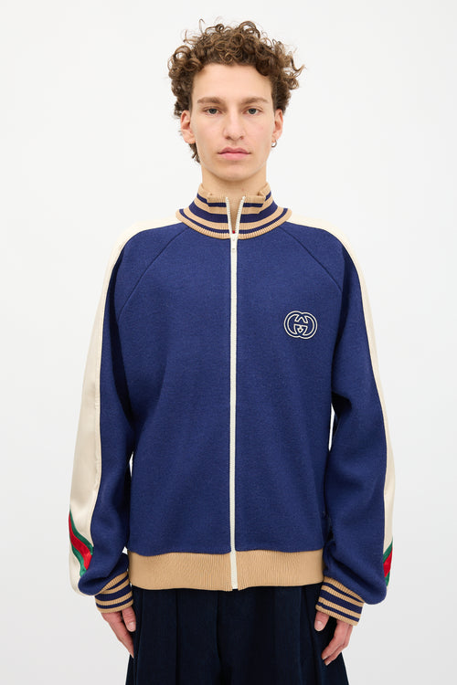 Gucci Wool Knit GG Varsity Jacket