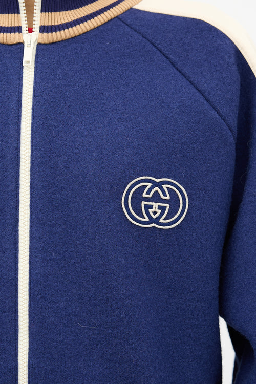 Gucci Wool Knit GG Varsity Jacket