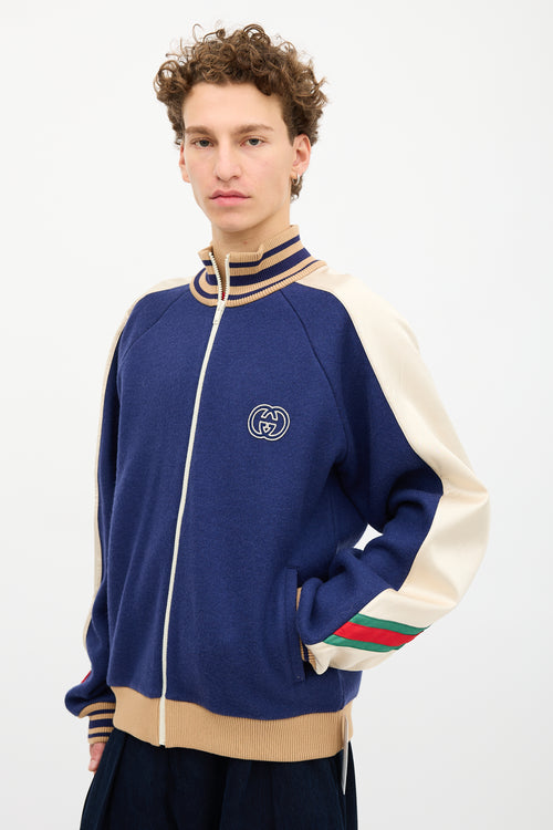 Gucci Wool Knit GG Varsity Jacket