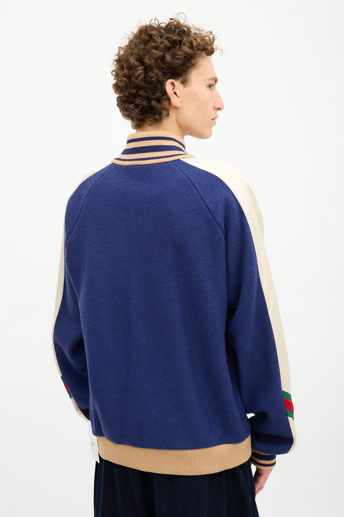 Gucci Wool Knit GG Varsity Jacket